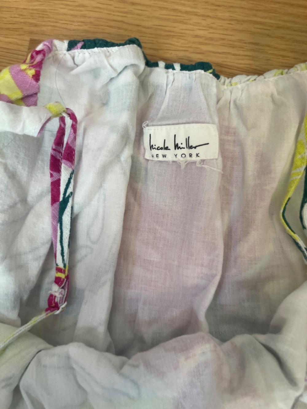 Nicole Miller Linen Blend Tropical Wide Leg Jumpsuit Overalls Size Medium - Picture 7 of 14
